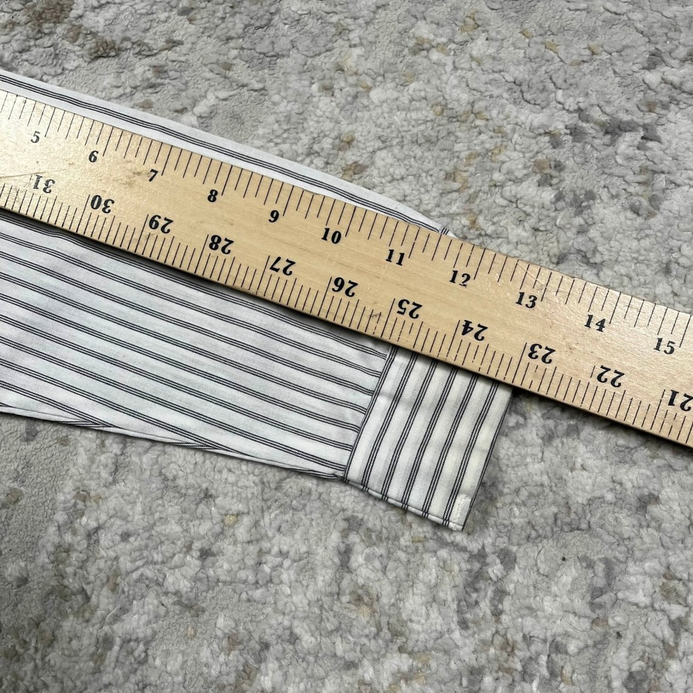 Vintage Good Lad Boys 4T Striped Band Collar Button Down Shirt White Black - Picture 14 of 15